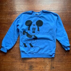 H&M Blue Crewneck Sweater with Mickey Mouse